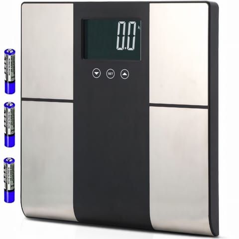 ⁨Waga łazienkowa analityczna z pomiarem tłuszczu wody mięśni BMI KCAL LCD do 225 kg⁩ w sklepie Wasserman.eu