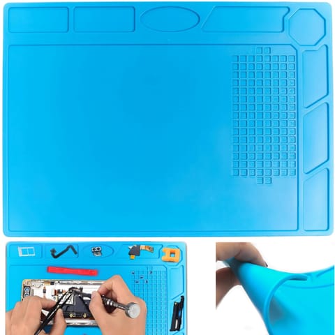 ⁨Mata stołowa antystatyczna do lutowania z organizerem silikonowa 320 x 230 mm⁩ w sklepie Wasserman.eu