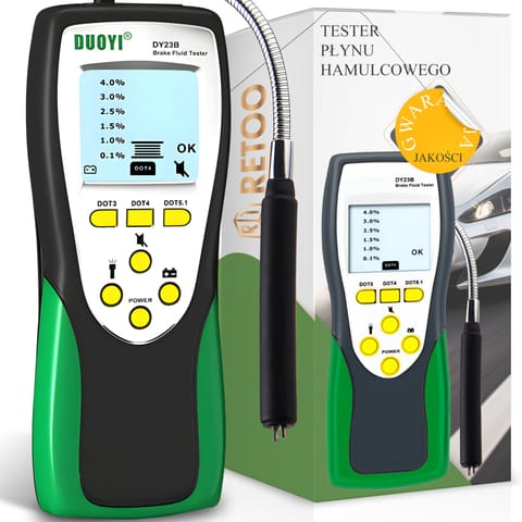 ⁨Miernik tester płynu hamulcowego DOT3 / DOT4 / DOT5.1 z sondą ekranem LCD⁩ w sklepie Wasserman.eu