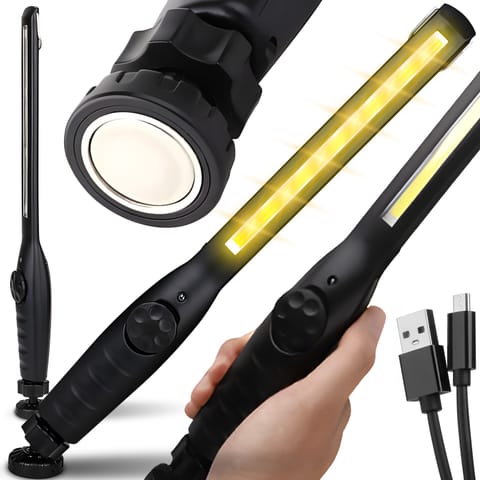 ⁨Lampa warsztatowa latarka robocza akumulatorowa z magnesem LED 400 lm⁩ w sklepie Wasserman.eu