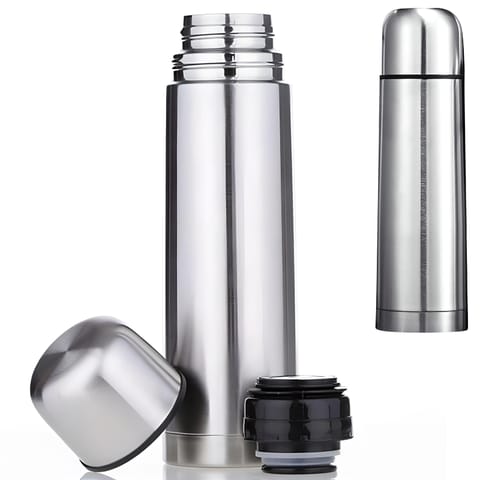 ⁨Termos turystyczny próżniowy do kawy herbaty STAL 500 ml - srebrny⁩ w sklepie Wasserman.eu
