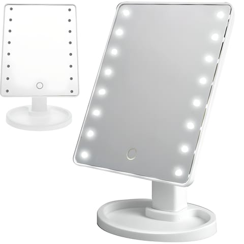⁨Lustro kosmetyczne do makijażu z oświetleniem 16x LED⁩ w sklepie Wasserman.eu