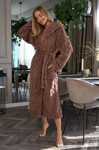 ⁨Szlafrok 2402 Geo Long Czekoladowy (Rozmiar XXL)⁩ w sklepie Wasserman.eu