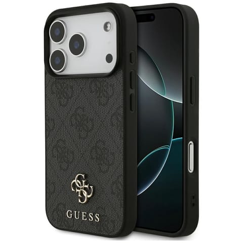 ⁨Etui Guess 4G Small Classic Logo MagSafe do iPhone 17 Pro czarny⁩ w sklepie Wasserman.eu