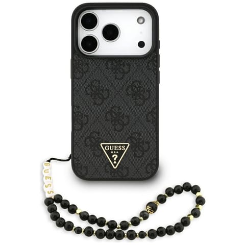 ⁨Etui Guess 4G Strap Triangle Logo        MagSafe do iPhone 17 Pro czarny⁩ w sklepie Wasserman.eu