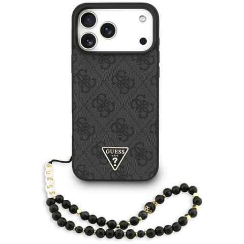 ⁨Etui Guess 4G Strap Triangle Logo        MagSafe do iPhone 17 Pro Max czarny⁩ w sklepie Wasserman.eu