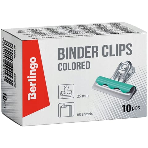 Klipy Buldog 25mm 10szt. kolorowe 255056 BERLINGO w sklepie Wasserman.eu