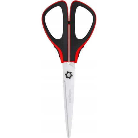 ⁨Nożyczki 19cm Easycut 300 soft grip czerwone 326320 BERLINGO⁩ w sklepie Wasserman.eu