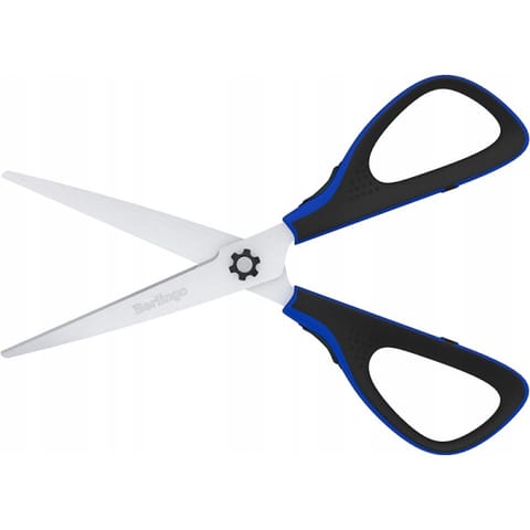 ⁨Nożyczki 20cm Easycut 300 soft grip niebieskie 326323 BERLINGO⁩ w sklepie Wasserman.eu