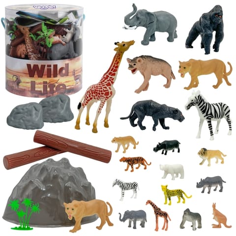 ⁨WOOPIE Zestaw Figurki Zwierzęta Safari 34 szt.⁩ w sklepie Wasserman.eu