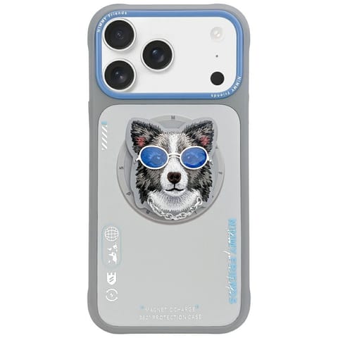 ⁨Etui Nimmy Glasses Cool Dog MagSafe do   iPhone 17 Pro Max szary⁩ w sklepie Wasserman.eu