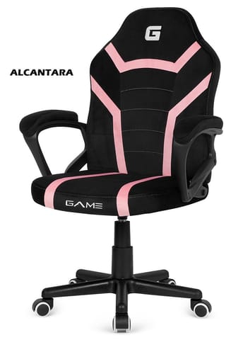 ⁨Fotel obrotowy do biurka MARIO ALCANTARA BLACK + PINK⁩ w sklepie Wasserman.eu