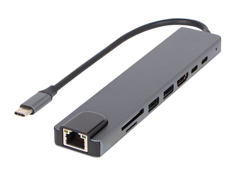 Rozgałęźnik USB-C HUB RJ45 + HDMI 100W K-08 w sklepie Wasserman.eu