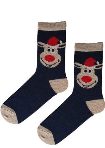 ⁨SKARPETY MARILYN ANGORA WOMEN NO TERRY B30 N BLUE/BEI (kolor navy-blue, rozmiar uniwersalny)⁩ w sklepie Wasserman.eu