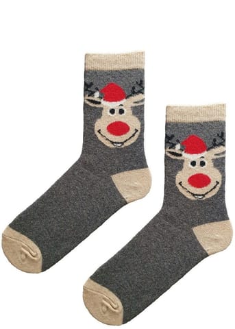 ⁨SKARPETY MARILYN ANGORA WOMEN NO TERRY B30 GREY/BEI (kolor grey-beige, rozmiar uniwersalny)⁩ w sklepie Wasserman.eu
