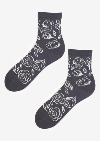 ⁨SKARPETY MARILYN DAMSKIE FLORA (kolor DARK GREY, rozmiar 36-40)⁩ w sklepie Wasserman.eu