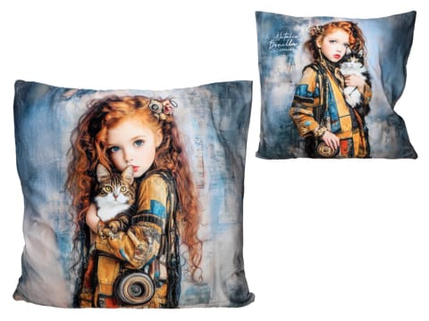 ⁨Poduszka z wypełnieniem/suwak - N. Bonilla, Kocie opowieści Mii (CARMANI)⁩ w sklepie Wasserman.eu