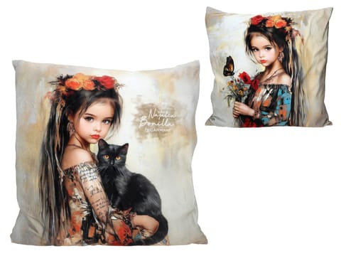 ⁨Poduszka z wypełnieniem/suwak - N. Bonilla, Kocie opowieści Luny (CARMANI)⁩ w sklepie Wasserman.eu