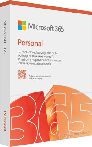 ⁨Microsoft 365 Personal PL (1 osoba.; 5 urządzeń ; 12 miesięcy; wersja fizyczna; Polska) (EP2-32454)⁩ w sklepie Wasserman.eu