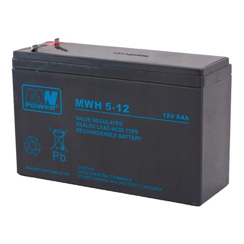 ⁨MPL MW POWER MWH 5-12L UPS battery Lead-acid accumulator VRLA AGM Maintenance-free 12 V 6 Ah Black⁩ at Wasserman.eu