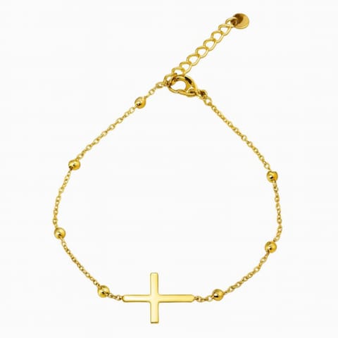 ⁨Bransoletka na rękę stal chirurgiczna pozłacana 14k złotem BST1101⁩ w sklepie Wasserman.eu