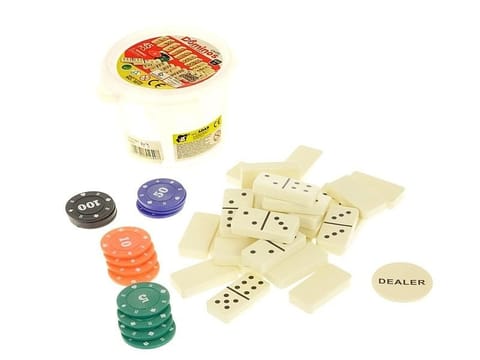 ⁨Domino w wiaderku z żetonami 45el⁩ w sklepie Wasserman.eu