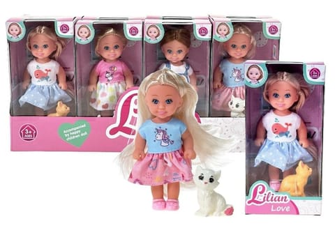 ⁨Laleczka 12cm z kotkiem MIX⁩ w sklepie Wasserman.eu