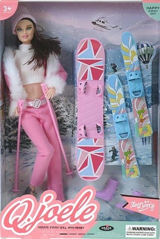 Lalka 29cm z deską snowboardową i nartami w sklepie Wasserman.eu