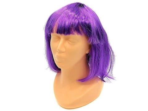⁨Peruka fioletowa z grzywką 25cm⁩ w sklepie Wasserman.eu