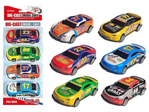 ⁨Resoraki metalowe autka 4szt MIX⁩ w sklepie Wasserman.eu