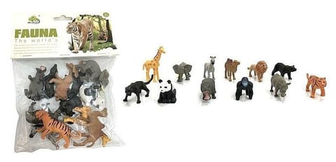 ⁨Zestaw 12 dzikich zwierząt PCV 20x16cm⁩ w sklepie Wasserman.eu