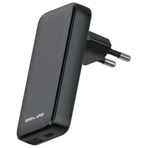⁨Beline Ład. siec. 1x USB-C + 1x USB 65W  czarna /black (only head) PD 3.0 + QC 3.0  BLN2CW65⁩ w sklepie Wasserman.eu