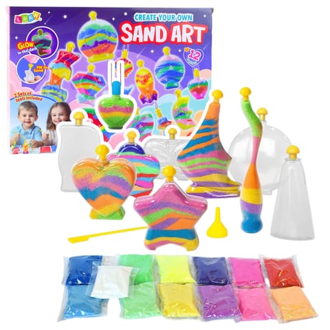 ⁨Zestaw Kreatywny Magiczny Piasek DIY Piaskowe Ozdoby Świecący Piasek⁩ w sklepie Wasserman.eu