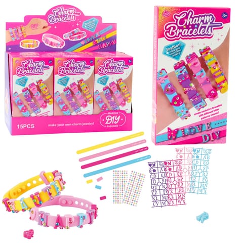 ⁨Zestaw Bransoletek DIY Zawieszki Litery 4 Bransoletki Regulowane⁩ w sklepie Wasserman.eu