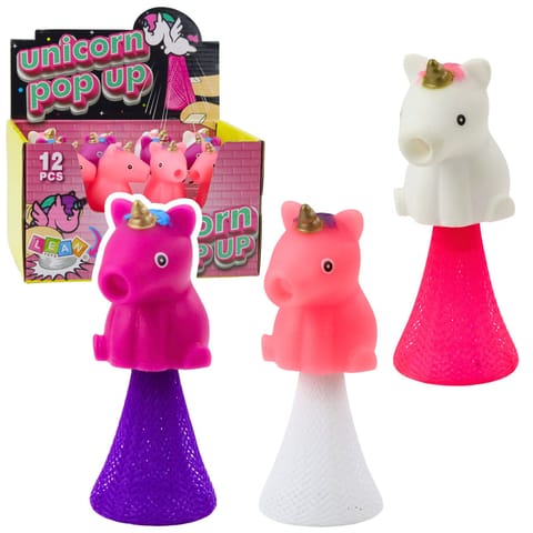 ⁨Skaczący Jednorożec Na Sprężynie Pop Up Biały Różowy 10cm Mix⁩ w sklepie Wasserman.eu