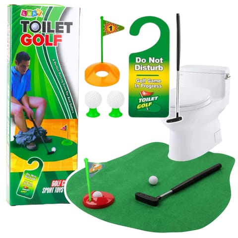 ⁨Zestaw Gra Zręcznościowa Golf Toaletowy Mata Kij Piłki Zawieszka Na Drzwi⁩ w sklepie Wasserman.eu