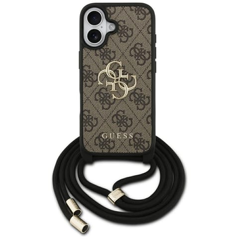 ⁨Etui Guess 4G Big Logo Cord Stap         Crossbody do iPhone 17 brązowy⁩ w sklepie Wasserman.eu