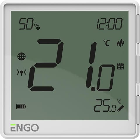 ⁨ENGO Controls EONE-BATW - Regulator temperatury, bateryjny (Li-Ion), biały, Internetowy, akumulatorowy, ZigBee, natynkowy⁩ w sklepie Wasserman.eu