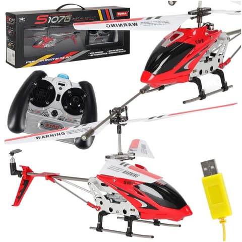 ⁨Helikopter zdalnie sterowany na pilota RC SYMA S107G czerwony⁩ w sklepie Wasserman.eu