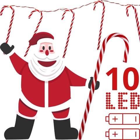 ⁨LAMPKI GIRLANDA 10 LED LIZAKI LASKI CHOINKOWE CIEPŁY BIAŁY LUCA⁩ w sklepie Wasserman.eu