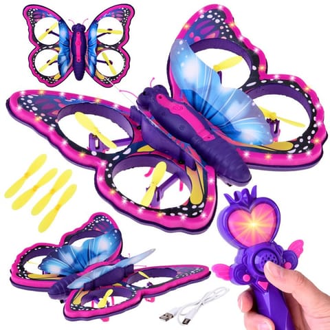 ⁨Bajecznie kolorowy Motyl Dron sterowany za pomocą Magicznej Różdżki RC0727⁩ w sklepie Wasserman.eu