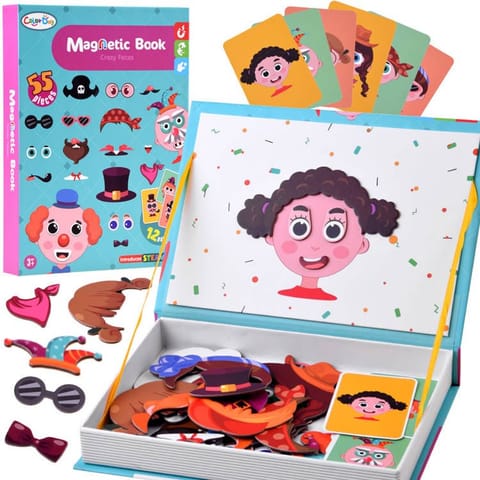 ⁨Puzzle magnetyczne Twarze wesołe buźki 55el nauka emocji ZA4409⁩ w sklepie Wasserman.eu