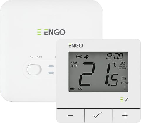 ⁨ENGO Controls E7-RFW - Programowany, bezprzewodowy regulator temperatury, biały⁩ w sklepie Wasserman.eu