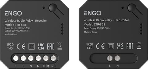 ⁨ENGO Controls ETR-868 - Przekaźnik bezprzewodowy EngoLink, nadajnik+odbiornik sterowany radiowo, 868Mhz, 230V⁩ w sklepie Wasserman.eu