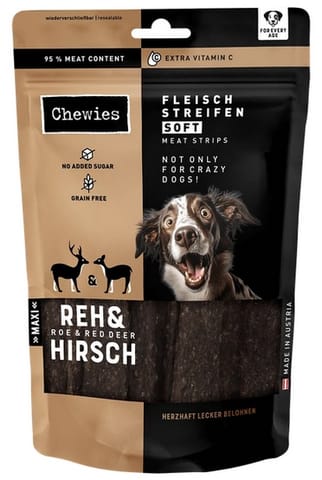 ⁨Chewies Meat Strips Soft Maxi Sarna & Jeleń 150g⁩ w sklepie Wasserman.eu