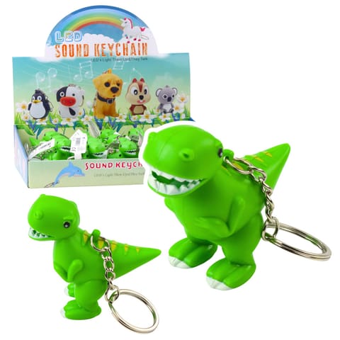 ⁨Brelok Do Kluczy Plecaka Dinozaur Latarka LED Dźwięki Mix Kolor⁩ w sklepie Wasserman.eu