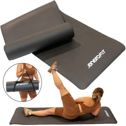 ⁨MATA FITNESS NBR ANTYPOŚLIZGOWA 183x61x1.5CM CZARNA + POKROWIEC ENERO FIT⁩ w sklepie Wasserman.eu