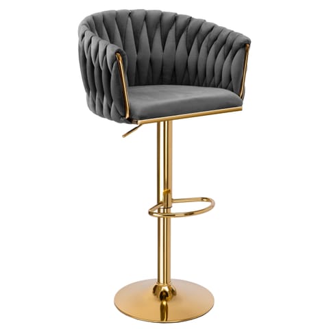 ⁨Hoker barowy Cofton Gold grafitowy Velvet⁩ w sklepie Wasserman.eu