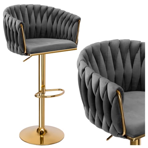 ⁨Hoker barowy Cofton Gold grafitowy Velvet⁩ w sklepie Wasserman.eu