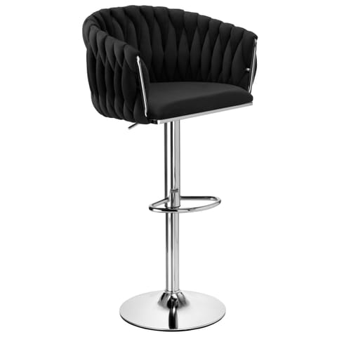⁨Hoker barowy Cofton Chrom czarny Velvet⁩ w sklepie Wasserman.eu